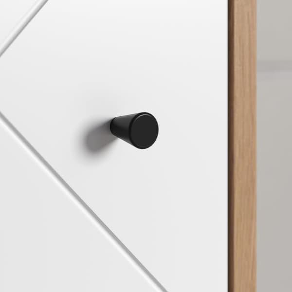 Rootz Bathroom Dresser - Storage Cabinet - Bath Organizer - Scandinavian Design - White Matt with Artisan Oak - 36x79x29 cm