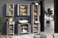 Miniatyrbild 3 av 8: Rootz Stylish Grey Oak Bathroom Drawer Chest - Spacious Bathroom Cabinet with Drawer - Door and Shelf - Light Grey/Artisan Oak - 46x84x33 cm