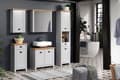 Miniatyrbild 5 av 8: Rootz Stylish Grey Oak Bathroom Drawer Chest - Spacious Bathroom Cabinet with Drawer - Door and Shelf - Light Grey/Artisan Oak - 46x84x33 cm