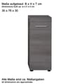 Miniatyrbillede 2 af 7: Rootz Standing Cabinet - Storage Unit - Furniture Piece - Home Organizer - Shelving Solution - Smoke Silver - 30x76x30cm