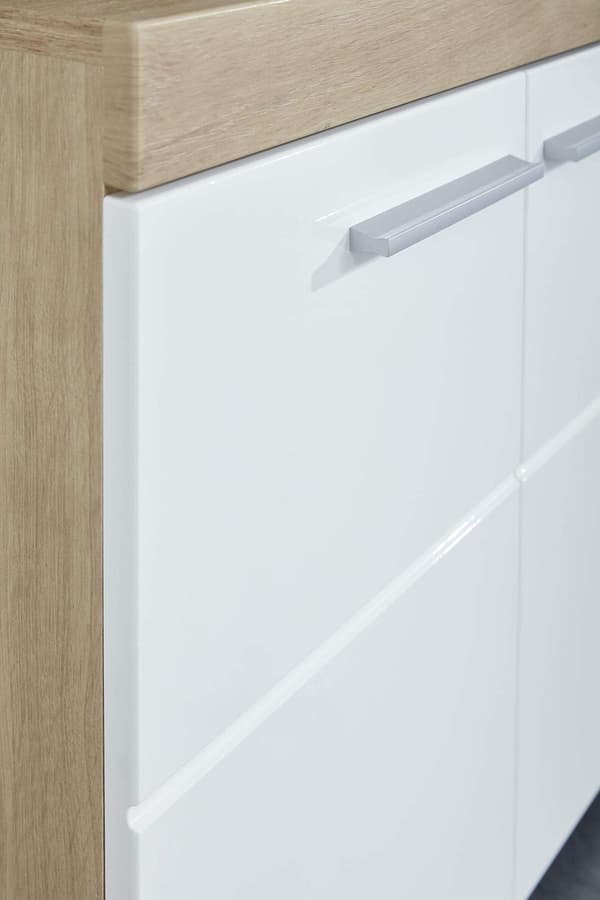 Rootz Bathroom Suite - Washroom Collection - Bath - Vanity - Restroom Set - Facilities Kit - Knotty Oak/White High Gloss - 163 x 190 x 34 cm