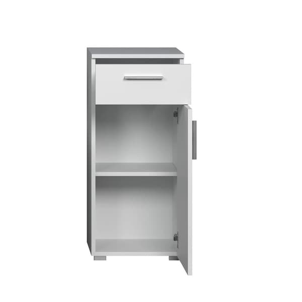 Rootz Bathroom Dresser - Storage Cabinet - Vanity Chest - Standing Unit - Organizer - Furniture Piece - White High Gloss - 37x83x31 cm
