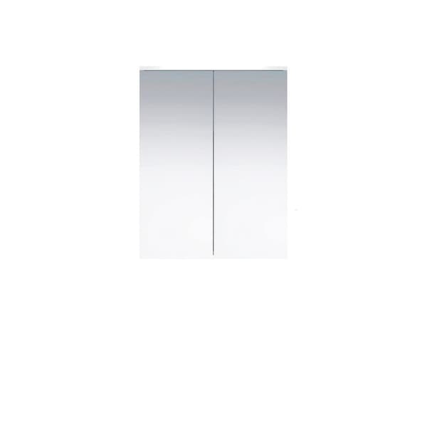 Rootz Mirror Cabinet - Reflective Storage - Wall Unit - Bathroom Organizer - Vanity Holder - Glossy Case - White High Gloss Finish - 60x78x18 cm