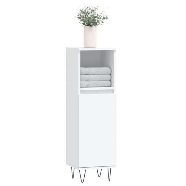 vidaXL Badrumsskåp vit 30x30x100 cm konstruerat trä