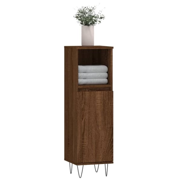 vidaXL Baderomsskap brun eik 30x30x100 cm konstruert tre