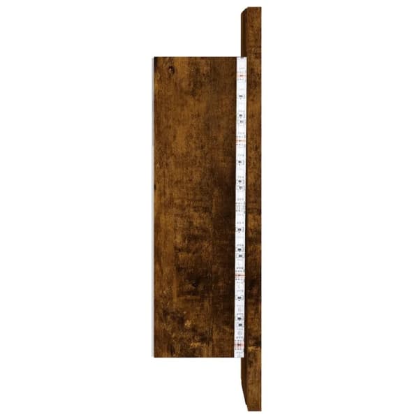 vidaXL spejlskab med LED-lys 40x12x45 cm konstrueret træ røget eg