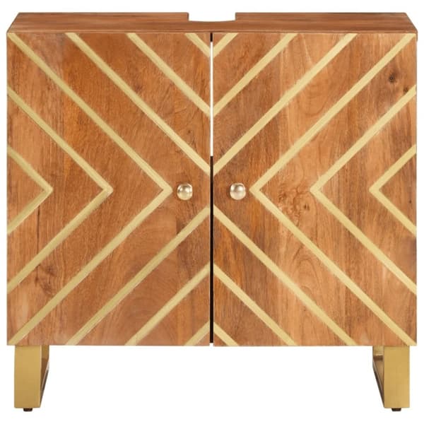vidaXL Nattbord brun og svart heltre mango
