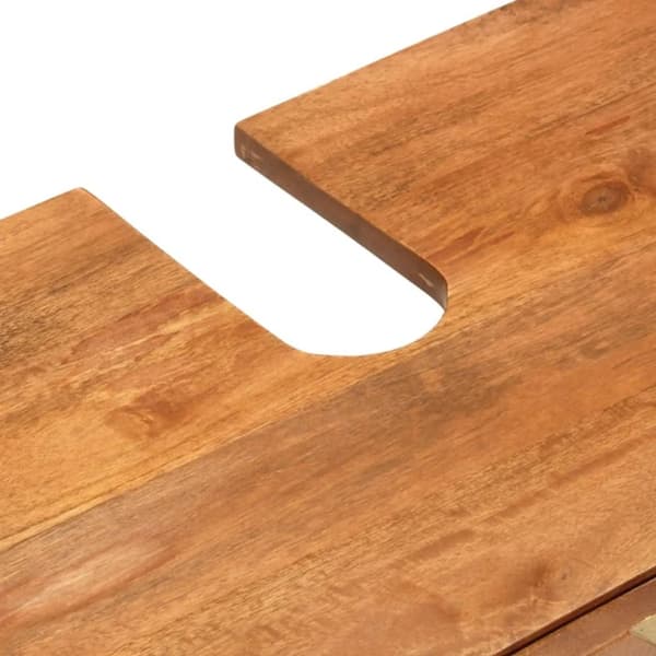 vidaXL Nattbord brun og svart heltre mango