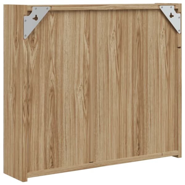 vidaXL Baderomsspeilskap med LED-lys eik 60x13x52 cm