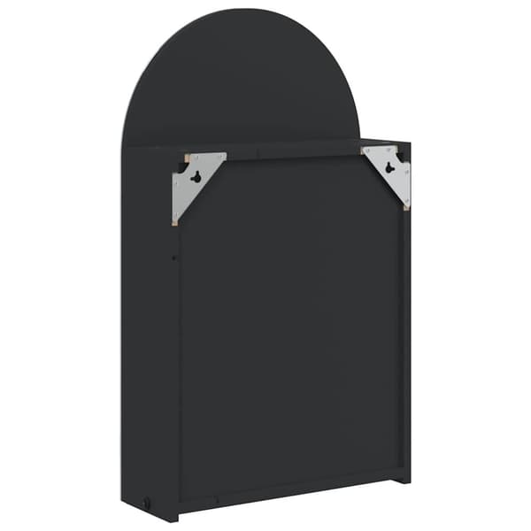 vidaXL Kylpyhuoneen peilikaappi LED-valolla kaari musta 42x13x70 cm