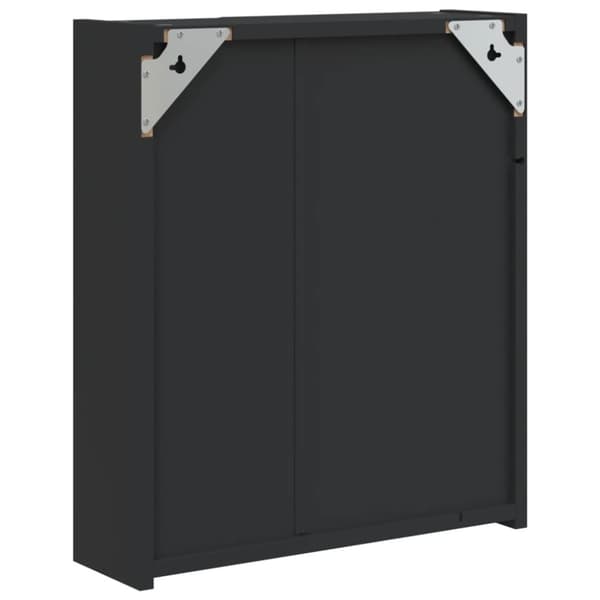 vidaXL badeværelsesskab med spejl og LED-lys 45x13x52 sort
