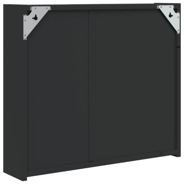 vidaXL badeværelsesskab med spejl og LED-lys 60x13x52 sort