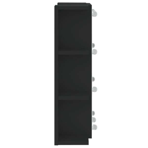 vidaXL Peilikaappi LED-valoilla musta 70x16,5x60 cm