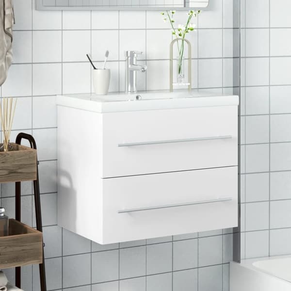 vidaXL Servantskap med innebygd kum hvit