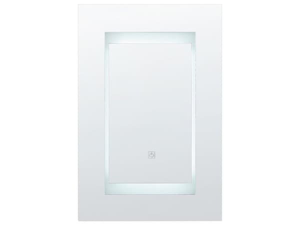 Kylpyhuoneen kaappi musta 40 x 60 cm peiliovella ja LED-valoilla moderni tyyli