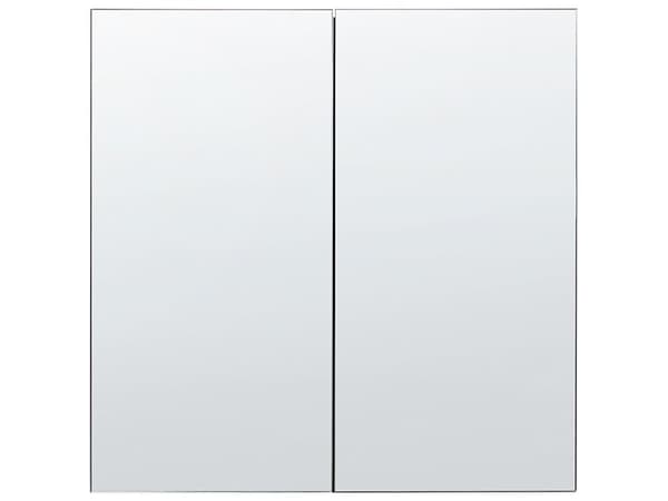 Badeværelsesskab til badeværelse i sort glas og træ 2 låger 60 x 60 cm Moderne design