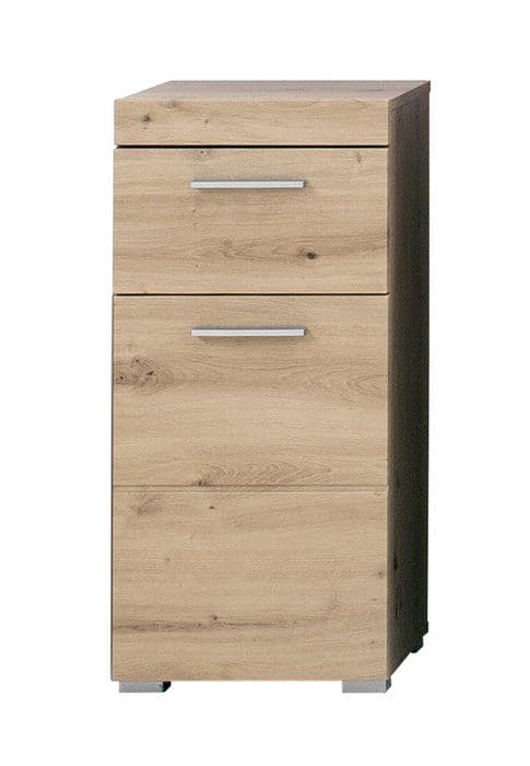 Badrumsbasenhet - AMANDA - 1 dörr + 1 låda - L37 x D31 x H79 cm - Blank grå
