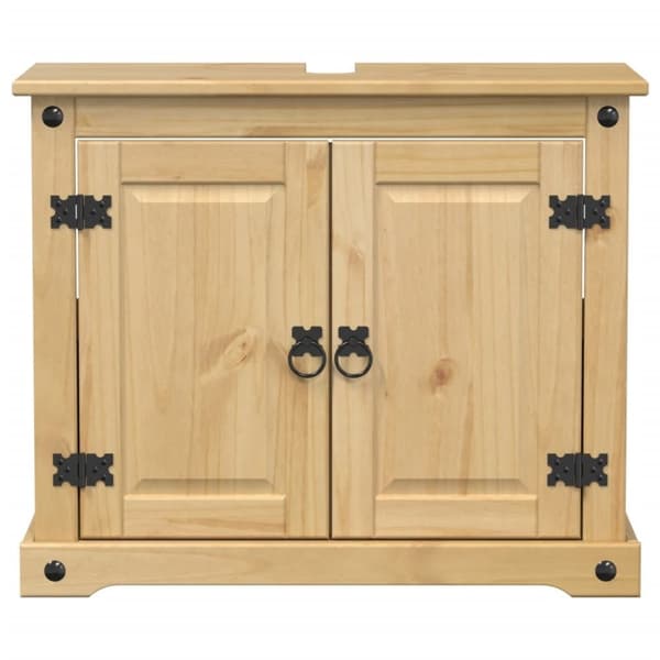 vidaXL Kylpyhuoneen pesuallaskaappi Corona 73x33x60 cm täysi mänty