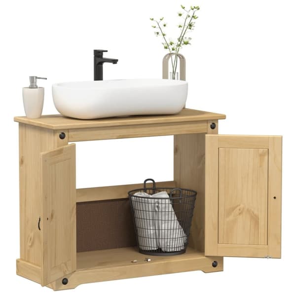 vidaXL Kylpyhuoneen pesuallaskaappi Corona 73x33x60 cm täysi mänty