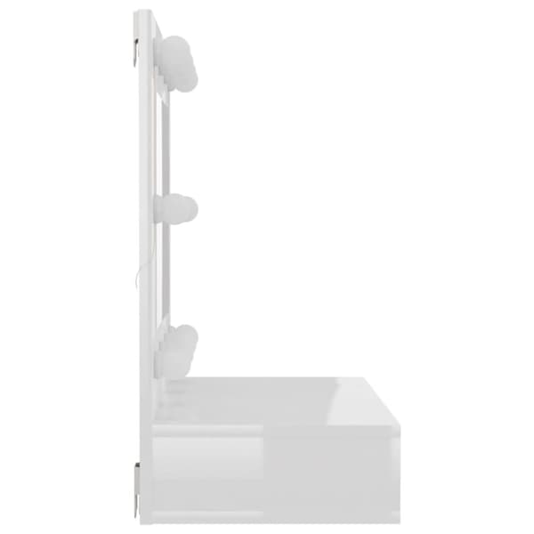 vidaXL Peilikaappi LED-valoilla korkeakiilto valkoinen 60x31,5x62 cm -  Kylpyhuoneen kampauspöydät