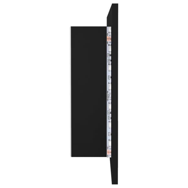 vidaXL Spegelskåp med LED svart 90x12x45 cm akryl -  Badrumsunderskåp