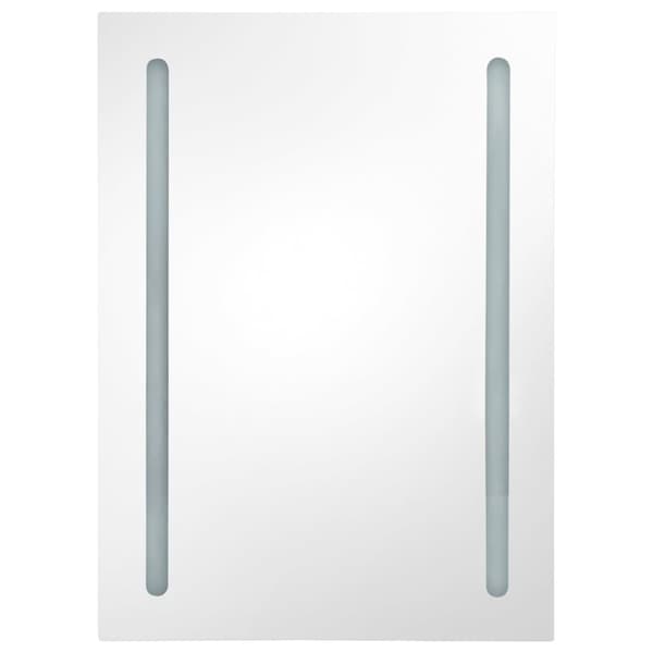 vidaXL badeværelsesskab med spejl + LED-lys 50x13x70 cm betongrå -  Badeværelsesborde
