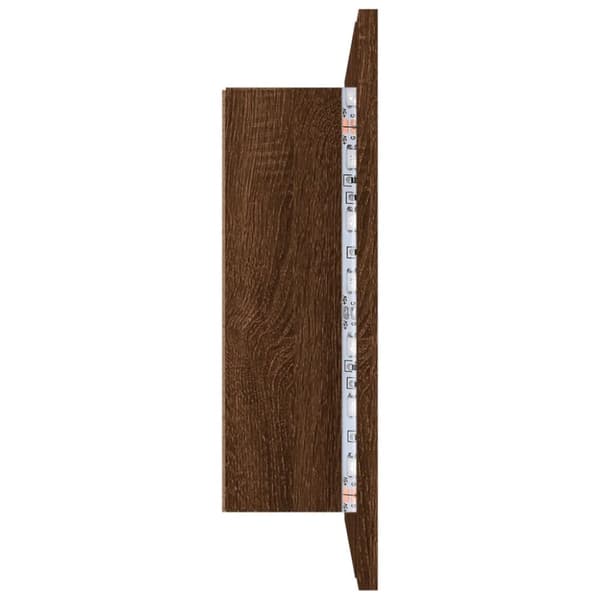 vidaXL Spegelskåp med LED brub ek 60x12x45 cm konstruerat trä -  Badrumsunderskåp
