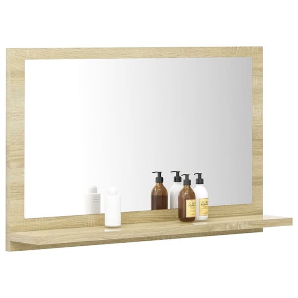 vidaXL badeværelsesspejl 60x10,5x37 cm konstrueret træ sonoma-eg -  Badeværelsesborde