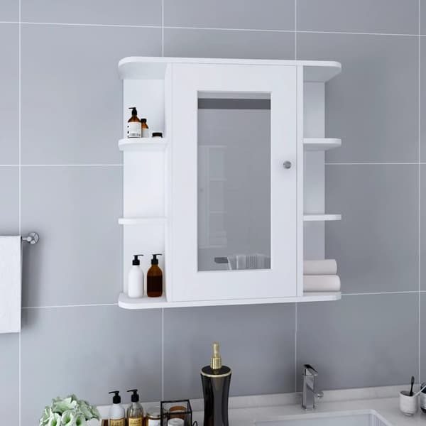 vidaXL Spegelskåp för badrum vit 66x17x63 cm MDF -  Badrumsunderskåp