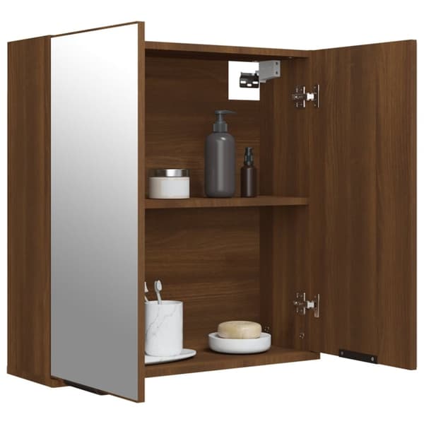 vidaXL Kylpyhuoneen peilikaappi ruskea tammi 64x20x67 cm -  Kylpyhuoneen kampauspöydät