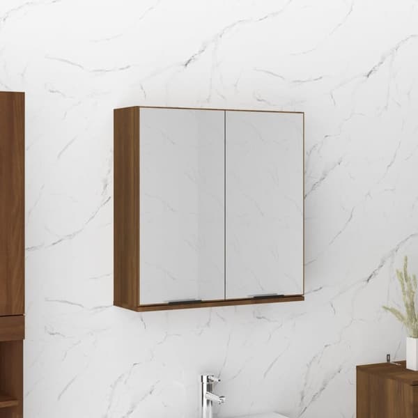 vidaXL Kylpyhuoneen peilikaappi ruskea tammi 64x20x67 cm -  Kylpyhuoneen kampauspöydät
