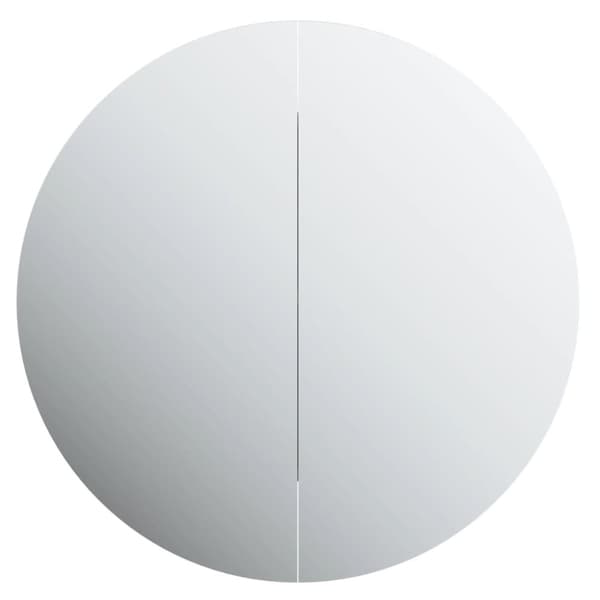 vidaXL Badrumsskåp med rund spegel och LED grå 47x47x17,5 cm -  Badrumsunderskåp