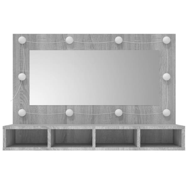 vidaXL Peilikaappi LED-valoilla harmaa Sonoma 90x31,5x62 cm -  Kylpyhuoneen kampauspöydät
