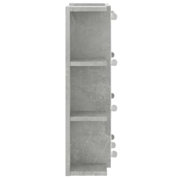 vidaXL Spegelskåp med LED betonggrå 70x16,5x60 cm -  Badrumsunderskåp