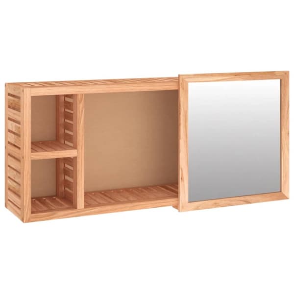 vidaXL spejlskab 80x17x34 cm massivt valnøddetræ -  Badeværelsesborde