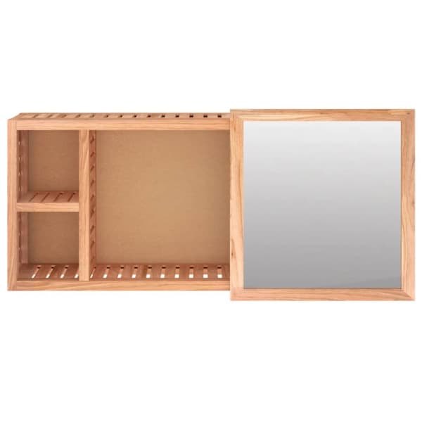 vidaXL spejlskab 80x17x34 cm massivt valnøddetræ -  Badeværelsesborde