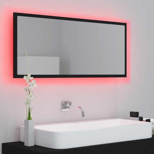 vidaXL LED-kylpyhuonepeili musta 100x8,5x37 cm akryyli -  Kylpyhuoneen kampauspöydät