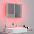 Miniatyrbild 5 av 11: vidaXL Spegelskåp med LED betonggrå 60x12x45 cm akryl -  Badrumsunderskåp