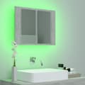 Miniatyrbild 6 av 11: vidaXL Spegelskåp med LED betonggrå 60x12x45 cm akryl -  Badrumsunderskåp
