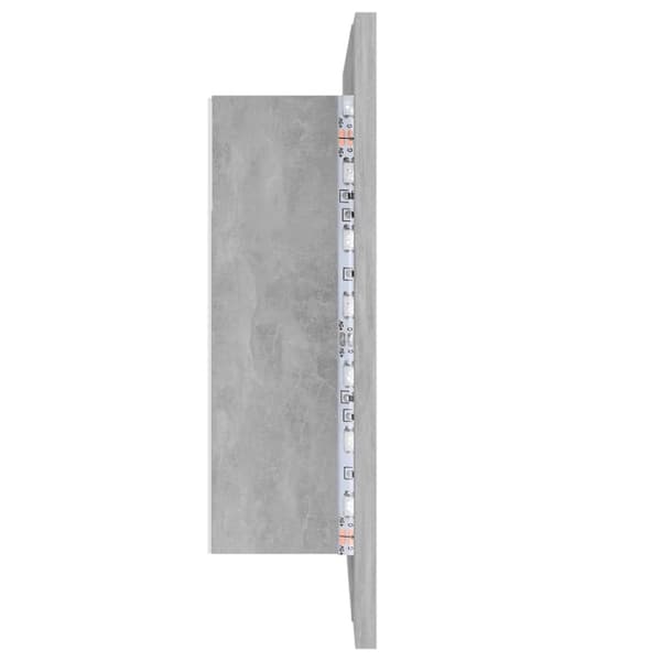 vidaXL Spegelskåp med LED betonggrå 60x12x45 cm akryl -  Badrumsunderskåp