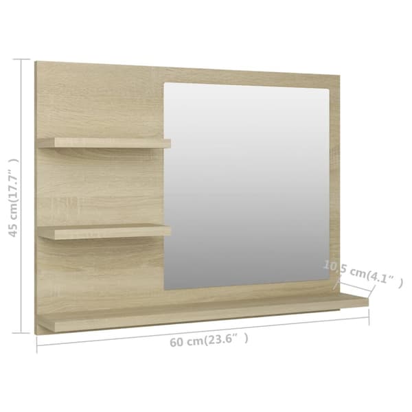vidaXL Kylpyhuonepeili Sonoma-tammi 60x10,5x45 cm tekninen puu -  Kylpyhuoneen kampauspöydät