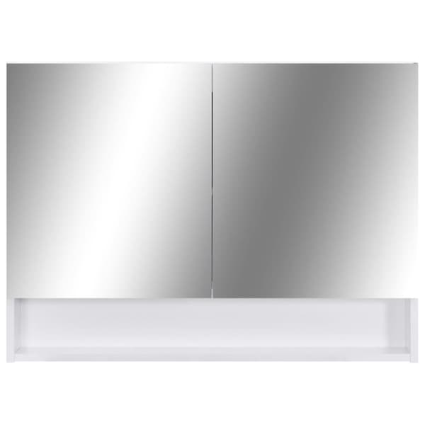 vidaXL LED kylpyhuoneen peilikaappi valkoinen 80x15x60 cm MDF - Kylpyhuoneen kampauspöydät
