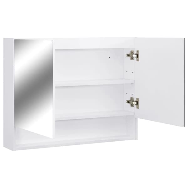 vidaXL LED kylpyhuoneen peilikaappi valkoinen 80x15x60 cm MDF -  Kylpyhuoneen kampauspöydät