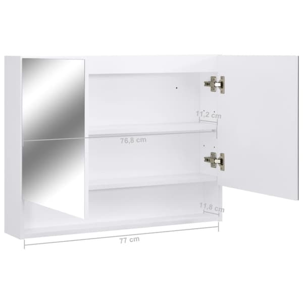 vidaXL LED kylpyhuoneen peilikaappi valkoinen 80x15x60 cm MDF - Kylpyhuoneen kampauspöydät