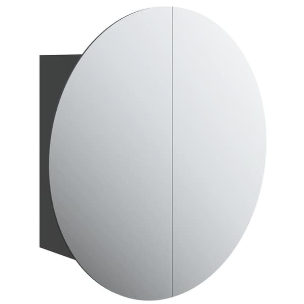 vidaXL Kylpyhuoneen kaappi ja pyöreä peili LED-valot musta 40x40x17,5 -  Kylpyhuoneen kampauspöydät