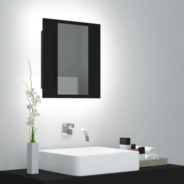 vidaXL Kylpyhuoneen LED-peilikaappi musta 40x12x45 cm akryyli -  Kylpyhuoneen kampauspöydät