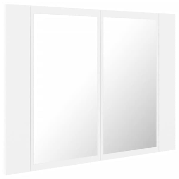 vidaXL Spegelskåp med LED vit 60x12x45 cm akryl -  Badrumsunderskåp