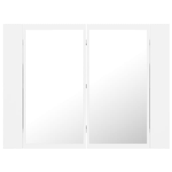 vidaXL Spegelskåp med LED vit 60x12x45 cm akryl -  Badrumsunderskåp