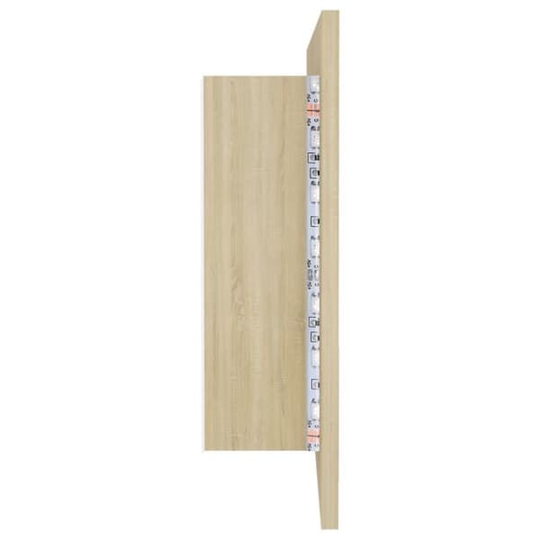 vidaXL Kylpyhuoneen LED peilikaappi Sonoma-tammi 90x12x45 cm akryyli -  Kylpyhuoneen kampauspöydät