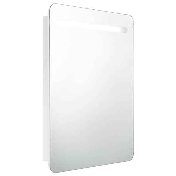 vidaXL LED kylpyhuoneen peilikaappi kiiltävä valkoinen 60x11x80 cm -  Kylpyhuoneen kampauspöydät